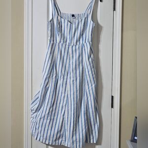 Old Navy Blue and White Striped Maxi Dress